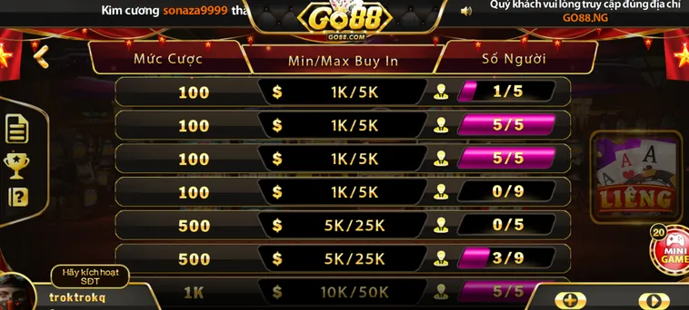 Khẳng Định Bản Lĩnh Tố Tất Săn Thưởng Lớn Cùng Siêu Phẩm Liêng Tại Go88