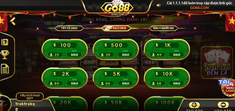 Cẩm Nang Chinh Phục Sảnh Bài Tiến Lên Đếm Lá Tại Go88 Cho Cao Thủ